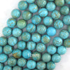Blue Turquoise Round Beads 15.5