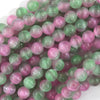 Genuine Pink Green Selenite Round Beads Gemstone 15.5