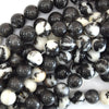 Natural Black White Zebra Jasper Round Beads 15