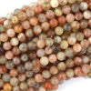 Natural Gold Orange Arusha Sunstone Round Beads 15
