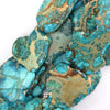 30-50mm Sea Sediment Imperial Jasper Flat Slab Slice Beads Gemstone 15.5