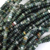 Natural Green Moss Agate Rondelle Button Beads 15