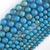 Synthetic Turquoise Blue Sea Sediment Jasper Round Beads 15.5