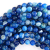 8mm blue stripe agate round beads 15