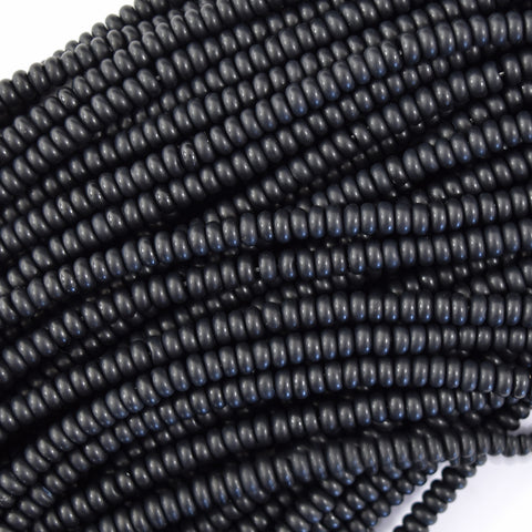 Black Onyx Heishi Disc Beads Gemstone 15.5" Strand 4mm 6mm
