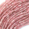 Natural Faceted Pink Rose Quartz Rondelle Button Beads 15