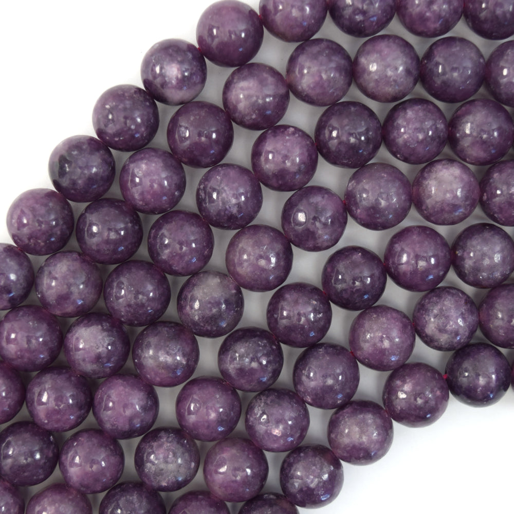 Natural Purple Lepidolite Round Beads 15" Strand 4mm 6mm 8mm 10mm 12mm S1