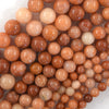 Natural Orange Aventurine Round Beads Gemstone 15