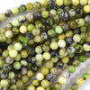 Natural Green Yellow Chrysoprase Round Beads Gemstone 15