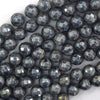 Mystic Titanium Faceted Gray Labradorite Larvikite Round Beads 15