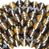 Tiger Eye Round Beads With Rhinestone inlaid 15