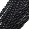 AA Matte Black Onyx Rondelle Button Beads Gemstone 15.5