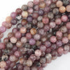 Natural Light Purple Lepidolite Round Beads 15.5