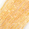 Natural Faceted Yellow Citrine Rondelle Button Beads 15