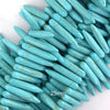 Blue Turquoise Stick Needle Spike Beads Gemstone 15.5