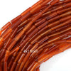 4x13mm red carnelian tube beads 15