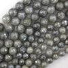 Mystic Titanium Faceted Gray Labradorite Round Beads 14.5