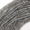 3x4mm natural faceted gray labradorite rondelle button beads 15.5