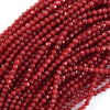 Faceted Ruby Red Jade Round Beads Gemstone 15