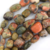 10-16mm natural Australian flower agate pebble nugget beads 15.5