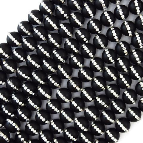13mm natural black onyx tube beads 15.5" strand 4x13mm