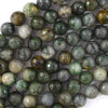 Natural Faceted Green African Jade Round Beads Gemstone 15