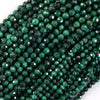 Natural Faceted Green Malachite Round Beads Gemstone 15.5