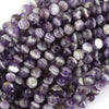 Natural Purple Dog Tooth Chevron Amethyst Round Beads 15.5