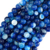 8mm blue stripe agate round beads 15