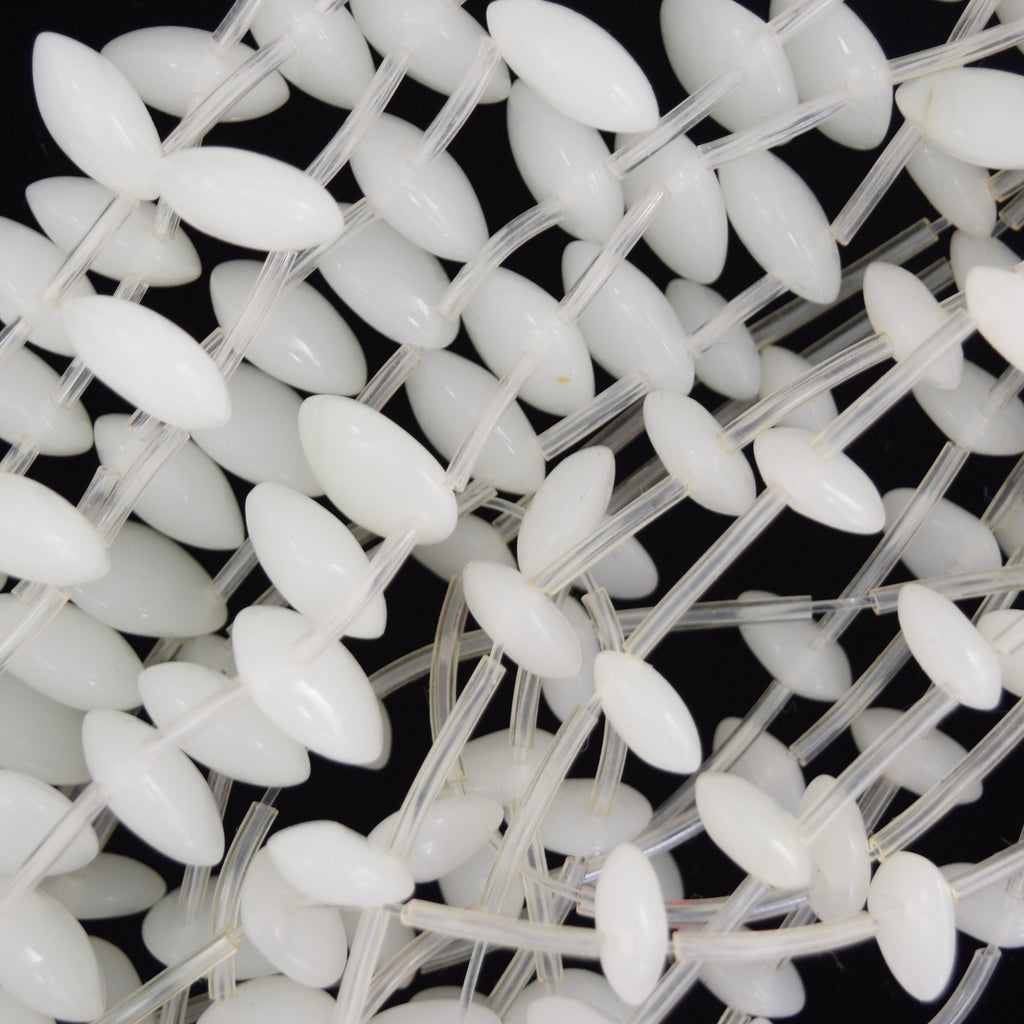 Natural White Jade Briolette Teardrop Beads Gemstone 15" Strand 10mm 13mm