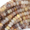 Natural Lavender Crystal Quartz Rondelle Button Beads 15