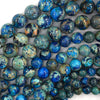 Dark Blue Sea Sediment Jasper Round Beads 15