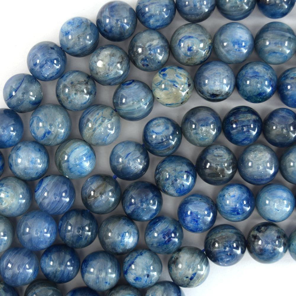 Blue Kyanite Round Beads Gemstone 15" Strand 11mm 12m 13mm