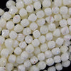 8mm white mother of pearl mop pebble nugget beads 15.5