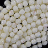 8mm white mother of pearl mop pebble nugget beads 15.5
