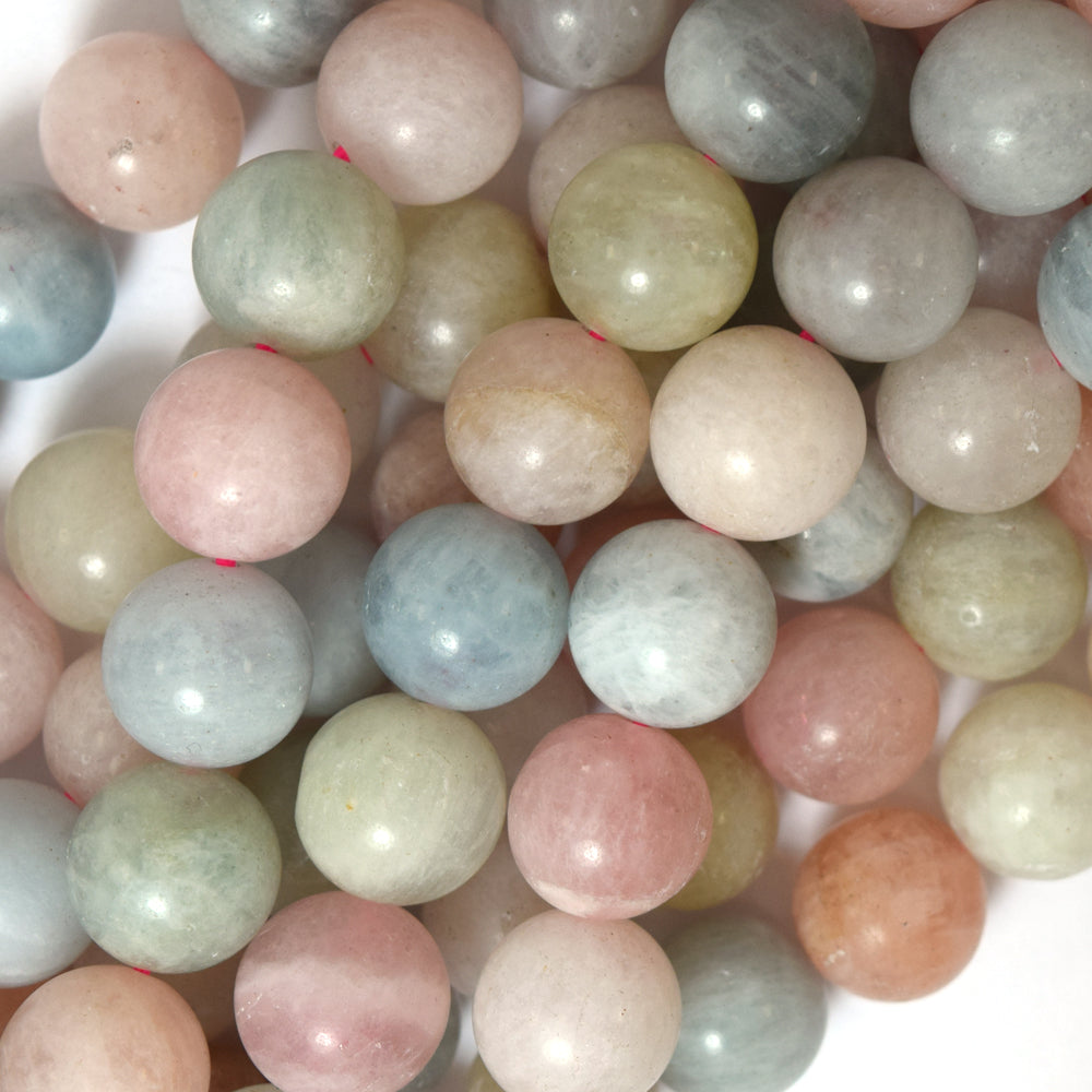 Natural Matte Morganite Round Beads Gemstone 15.5" Strand beryl 11mm 12mm