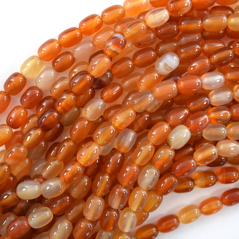 AA Red Carnelian Prism Double Point Cut Faceted Beads 15.5" Strand 8mm 10mm