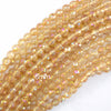 Mystic Titanium Faceted Yellow Citrine Round Beads 15