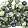 10mm natural faceted green zebra jasper round beads 14