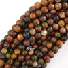 Natural Red Creek Picasso Jasper Round Beads 15