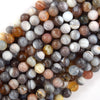 AA Natural Pink Grey Botswana Agate Round Beads 15