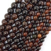 Natural Orange Hessonite Garnet Round Beads Gemstone 15