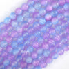 Genuine Blue Purple Selenite Round Beads Gemstone 15.5