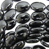 AA Black Onyx Flat Oval Beads Gemstone 15.5