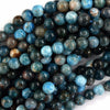 Natural Blue Apatite Round Beads Gemstone 15.5