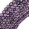 Natural Faceted Purple Lepidolite Round Beads Gemstone 15