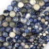 Natural White Blue Sodalite Round Beads Gemstone 15