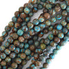 Brown Blue Turquoise Round Beads Gemstone 15
