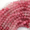 AA Natural Pink Cherry Blossom Agate Round Beads 15