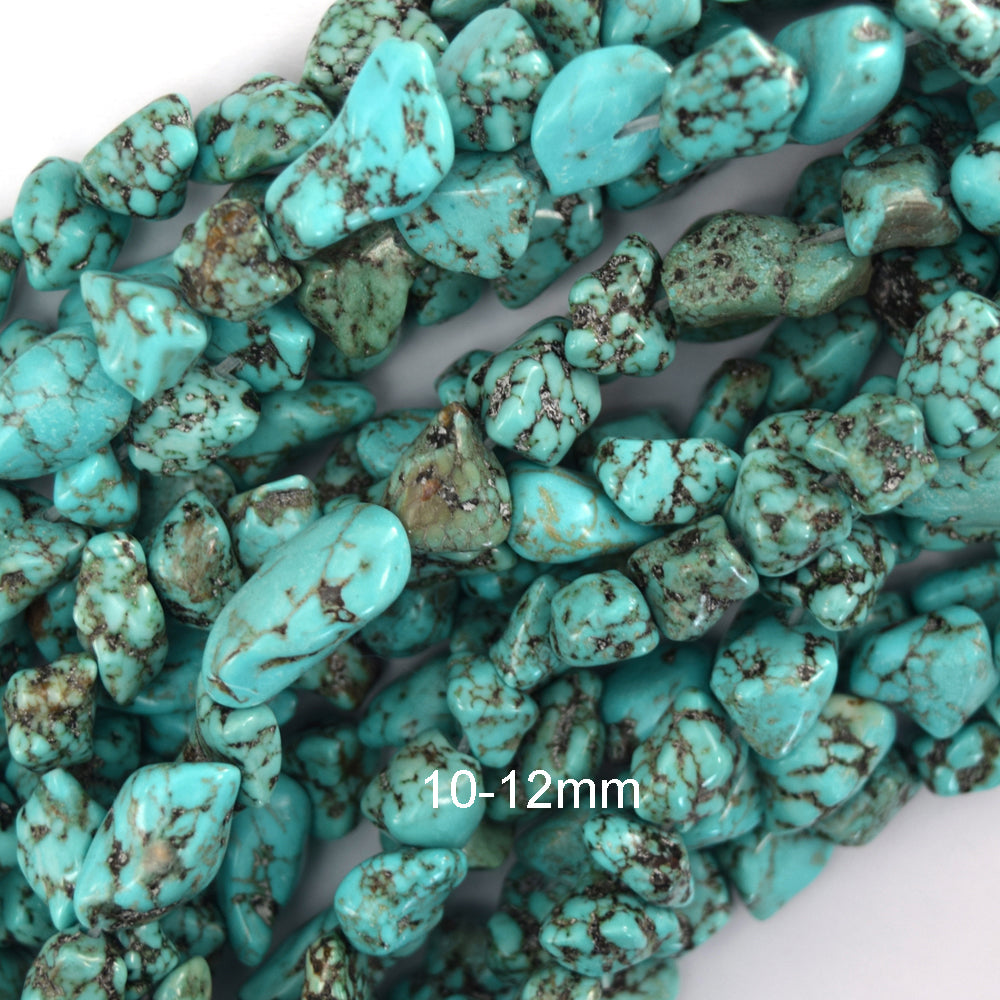 Blue Green Turquoise Pebble Nugget Beads 15" 6-8mm 10-12mm 18-25mm 30-35mm